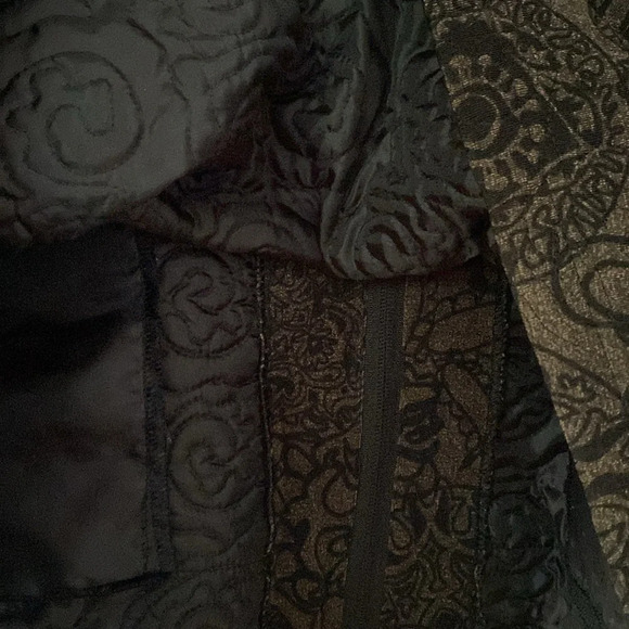 Chico’s Size 2 Brown Black Patterned Textured‎ Jacket Quilted Chicos Size Large - Picture 10 of 10